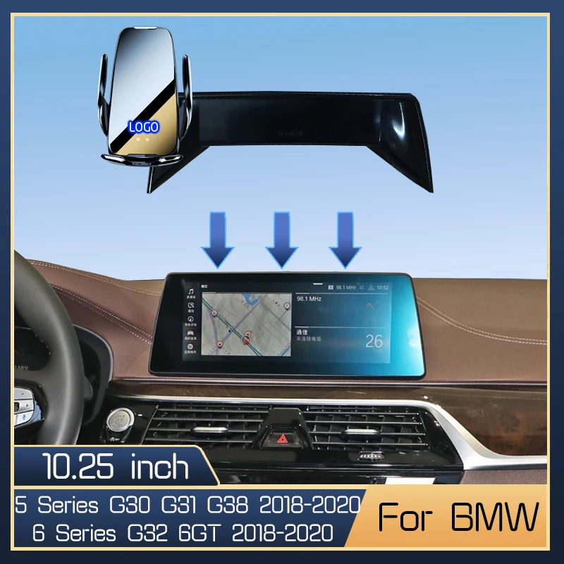 For BMW 5 6 Series G30 G31 G38 G32 6GT 2018-2020 Wireless Charging GPS Navigation Accessories 10.25 Inch Fixed Screen Bracket