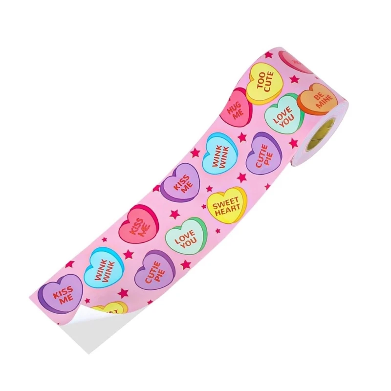 Valentines Day Bulletin Board Border Conversation Heart Border Trim Self Adhesive Colorful Heart Bulletin Board Sticker D5QC