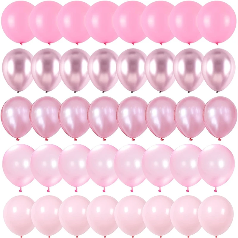 Confettis en poudre de perles, ballons en Latex métallique, décoration de mariage, ballons roses, fête d'anniversaire du nouvel an, décor d'anniversaire pour réception-cadeau pour bébé