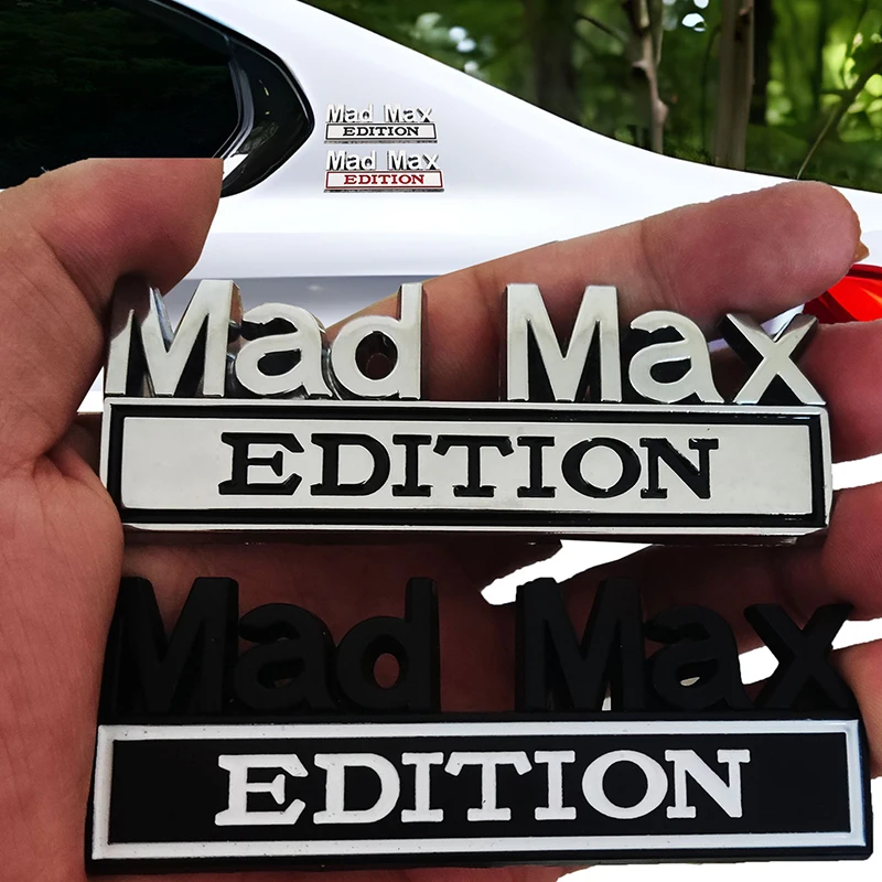 1pc Car Styling 3D Mad Max Edition Metal Chrome Zinc Alloy Adhesive Emblem Decorative Badge Funny Decal Auto Accessory