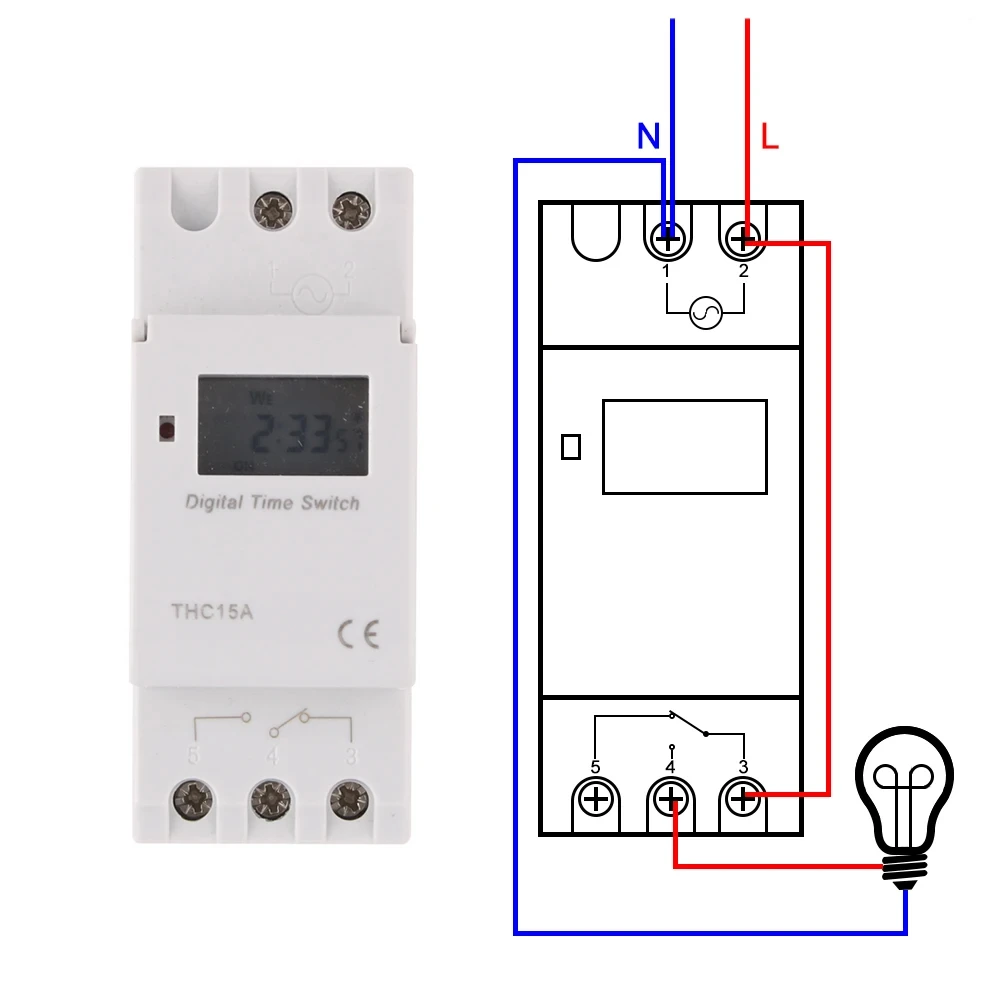 1pc Electronic Weekly 7 Days Programmable Digital Timer Switch Relay Control 220V 230V 8A 10A 16A Din Rail THC15A