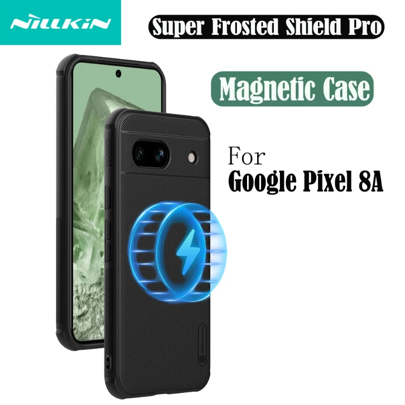 

For Google Pixel 8a MagSafe Case Nillkin Frosted Shield Pro Shockproof Magnetic Wireless Charge Back Cover For Google Pixel8A