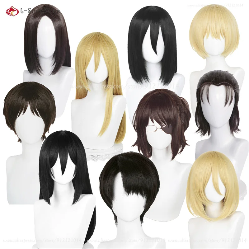 

Anime Levi Ackerman Eren Yeager Mikasa Ackerman Hanji Zoe Pieck Finger Armin Arlert Annie Leonhart Historia Reiss Cosplay Wigs