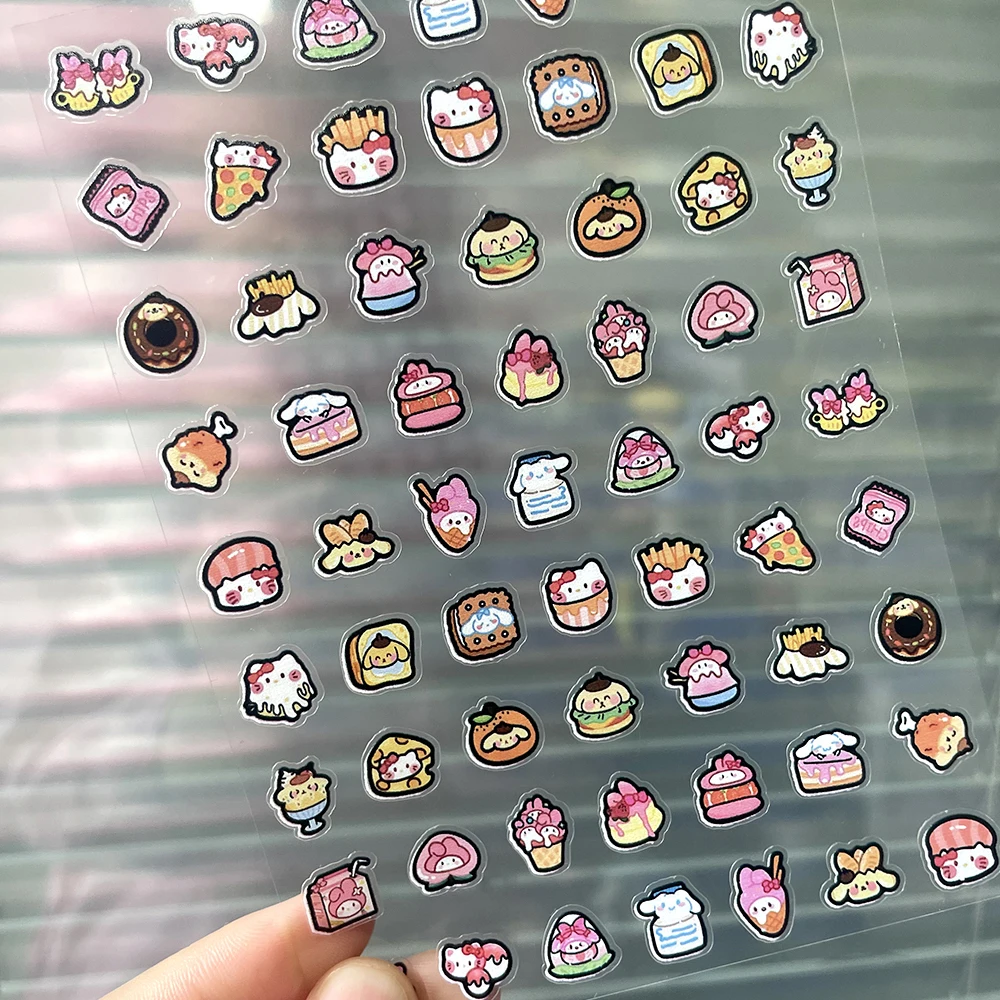 

Cute Hello Kitty Pixel Style Mini Nails Art Sticker Multiple Expressions Cute Nail Decal Sliders Anime Nail Art Charm Gifts