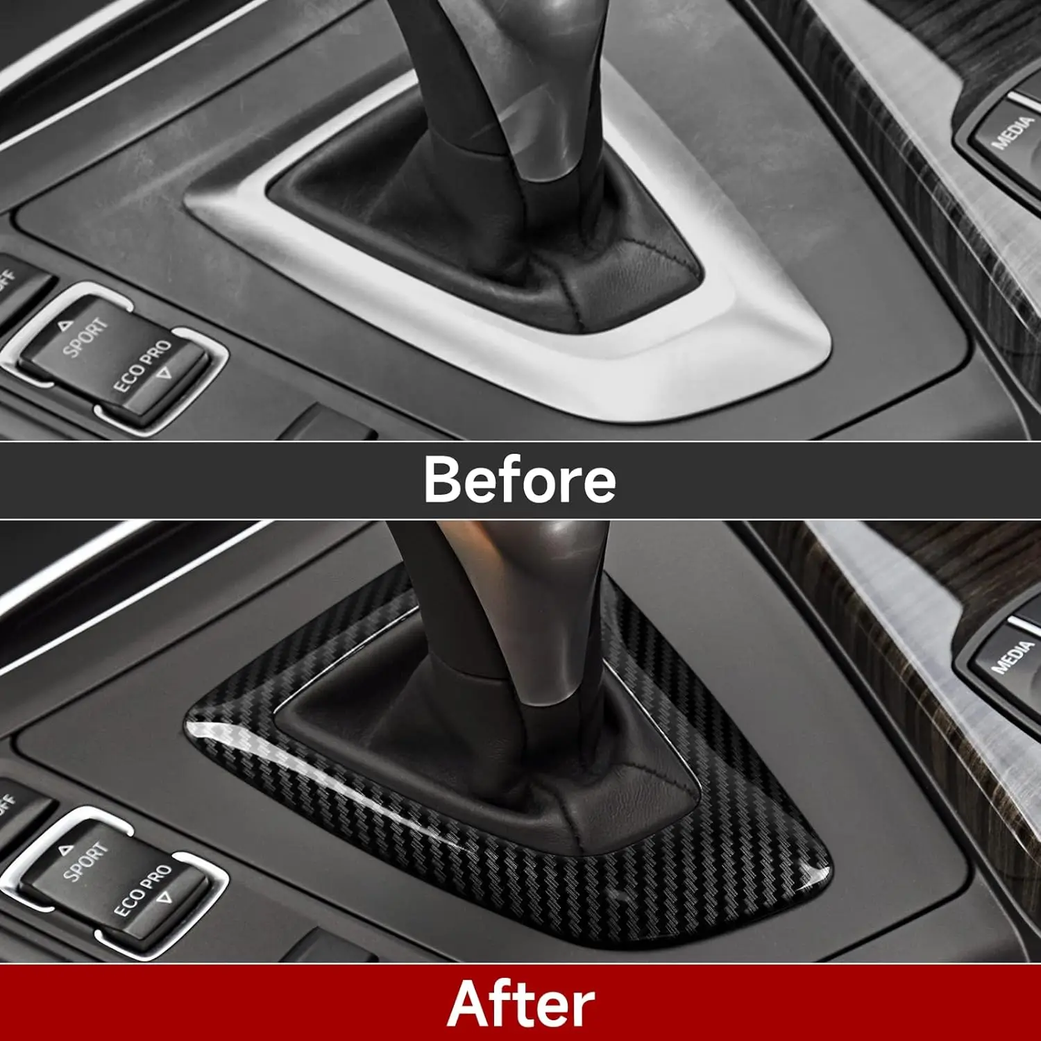 LHD Carbon Fiber Center Console Shift Head Base Panel Suitable For BMW F10 F20 F22 F30 F32 F34 F36