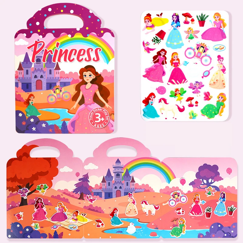 1-boek Jelly-stickerboek Rustig boek DIY-plezier voor kinderscènestickers Herhaaldelijk plakken puzzelstickerboek - afbeelding 1