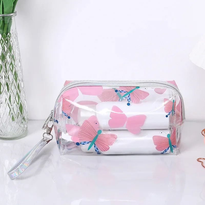 Women\'s Cosmetic Bag Fruit Style Fashion Cute Transparent Toilet Bag Pvc Makeup Bag Travel Convenient Bathing Storage Bags