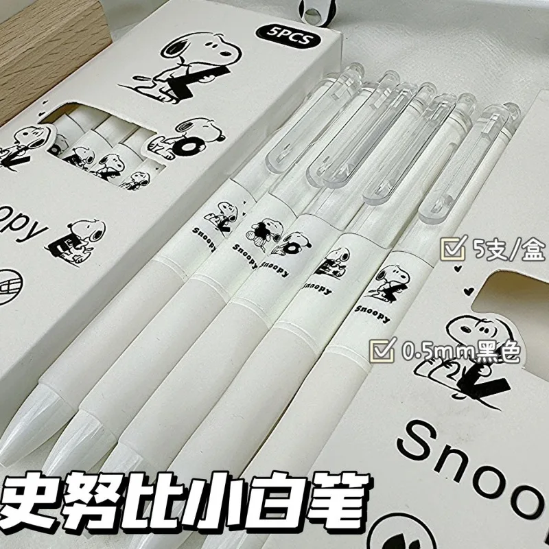 Snoopy-pincel de prueba Kawaii para estudiantes, uick simple bolígrafo de gel de secado, animación de dibujos animados, papelería de aprendizaje,