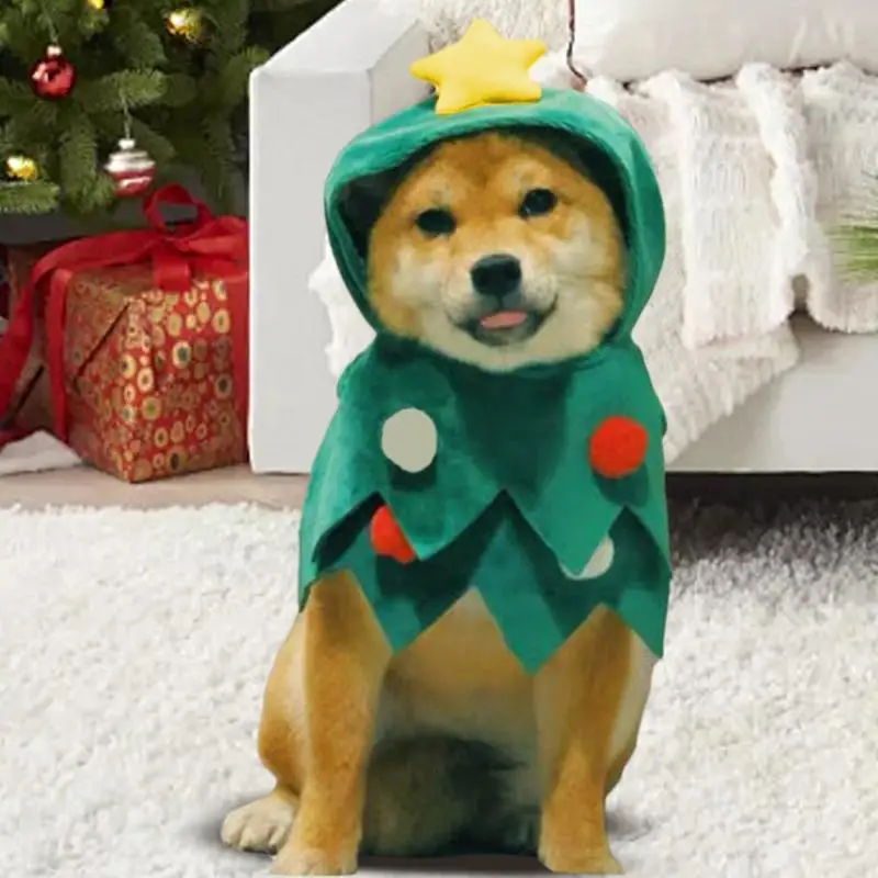 Dog Christmas Costumes Christmas Cat Dog Clothes Buckle-up Kitten Dress up Skin-Friendly Winter Apparel for Small to Large Pets