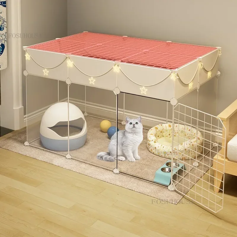 Luxury Cat Cage Cat Supplies Home Small Apartment Transparent Indoor Super Large Free Space Villa Cat House Fence Dedicated F