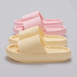 Rimocy 2024 Summer Thick Bottom Cloud Slippers Woman Soft Eva Non-Slip Beach Shoes Woman Lightweight Bathroom Home Flip Flops 45