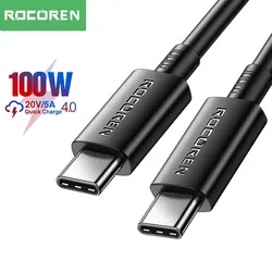 Rocoren Pd 100W Usb C Kabel Voor Iphone 15 Pro Xiaomi 5a Snelladen Oplader Voor Samsung Redmi Note 13 Ipad Type C Data Draad Koord