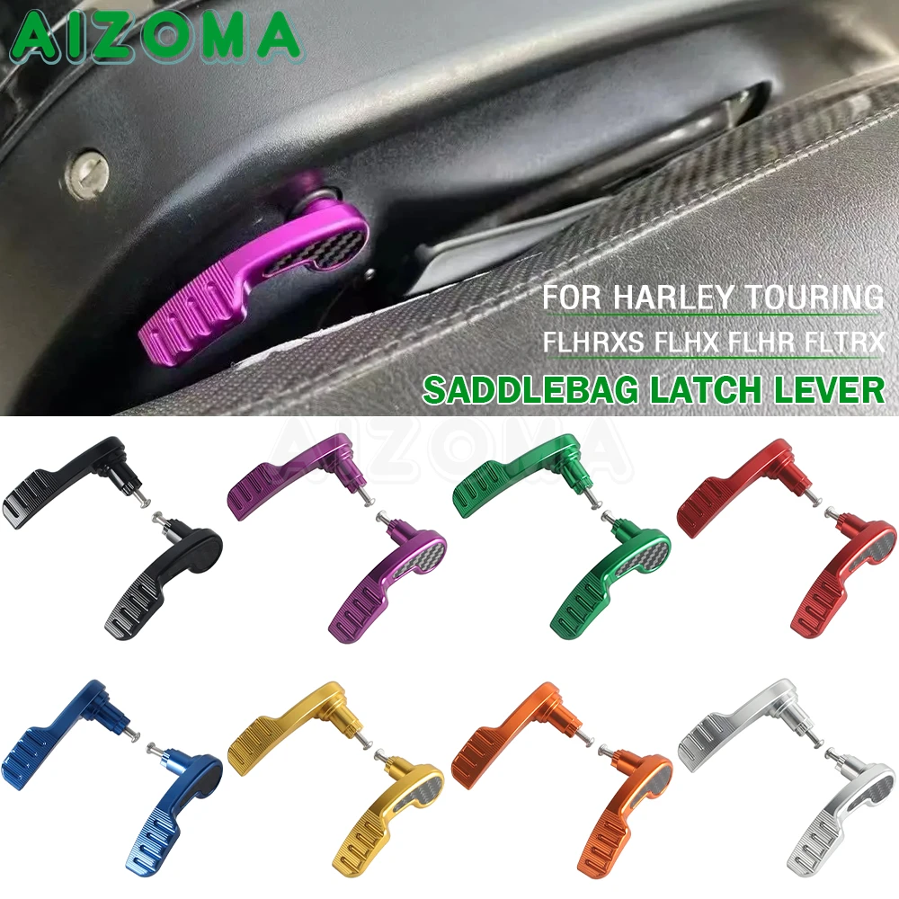 

Carbon Fiber Saddle Bag Latch Kit Motorcycle Saddlebag Latch Lever For Harley Touring FLHX FLHR FLTRX 2014-2023 Road King FLHRXS