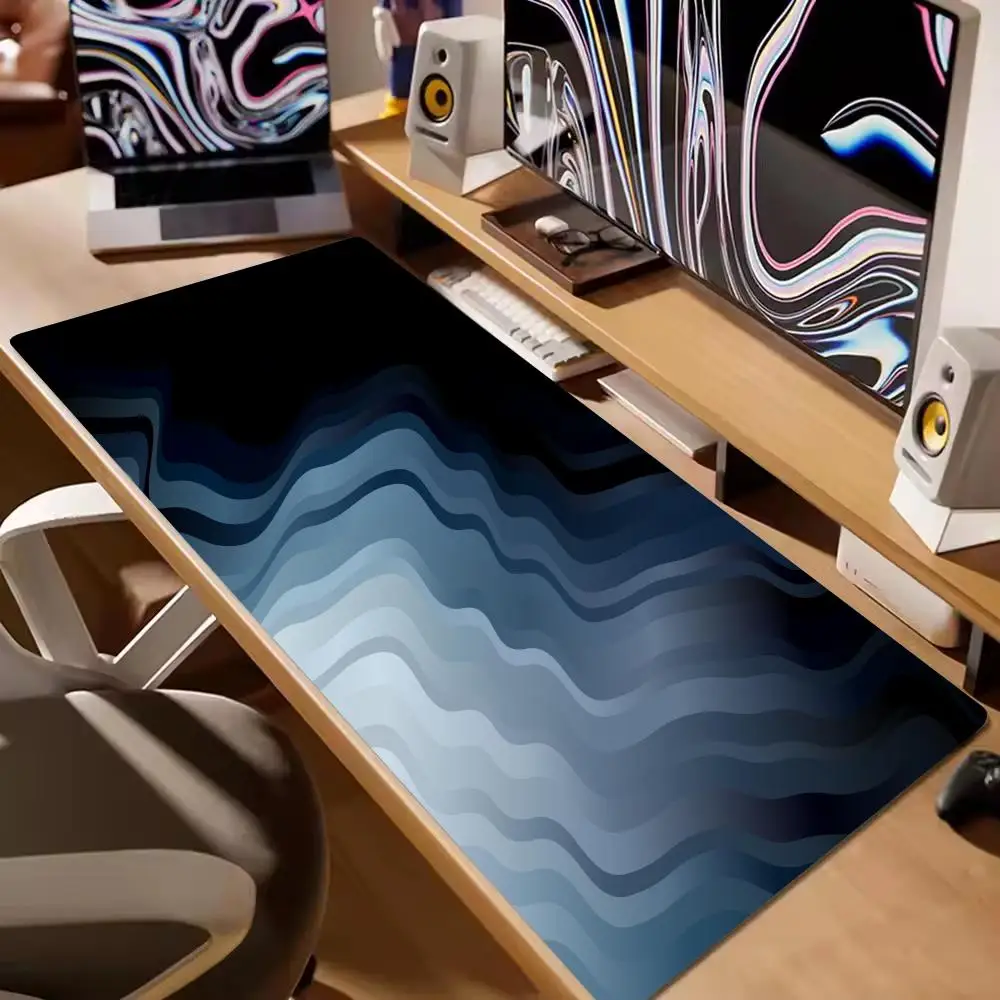 

Blue Curve Mouse Pad Computer Accessories Office Game Table Mats XXL Rubber Anti-slip Gaming Keyboard Mousepads Desk Pads 40x90