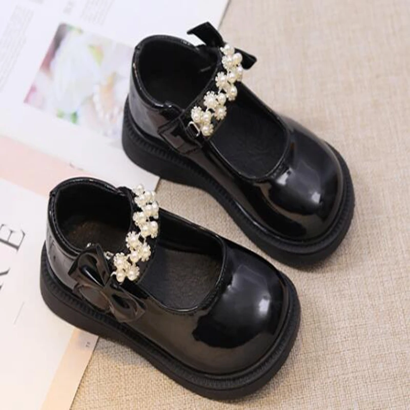 New Fashion Baby Girls Princess Shoes Kids Toddler Leather Student Outdoor Autumn Spring Summer Soft Flat No Slip Single Shoes