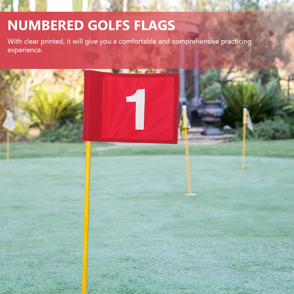 

2pcs Golf Flags Practice Numbered Small Golfing Training Tools Wear-resistant Equipment Putting Aids