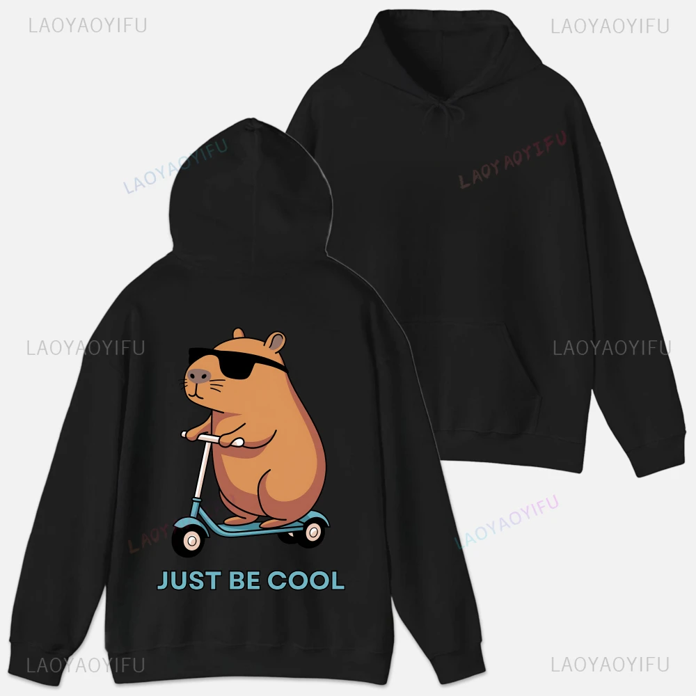 

Простая толстовка унисекс с принтом капибары и длинными рукавами, мужская уличная одежда, толстовка с капюшоном с графическим рисунком, осенние топы, забавные на заказ