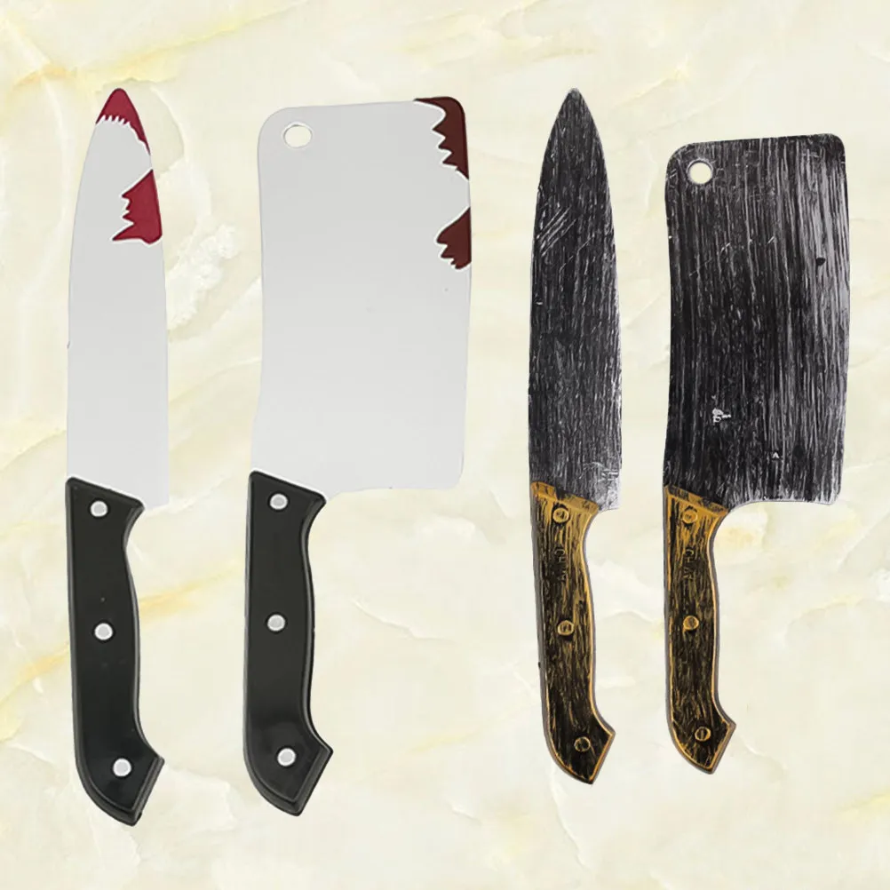 

4Pcs Props Plastic Horror Cutter for Halloween Festival Decor Fake Blood Sprinkling Performance Prank