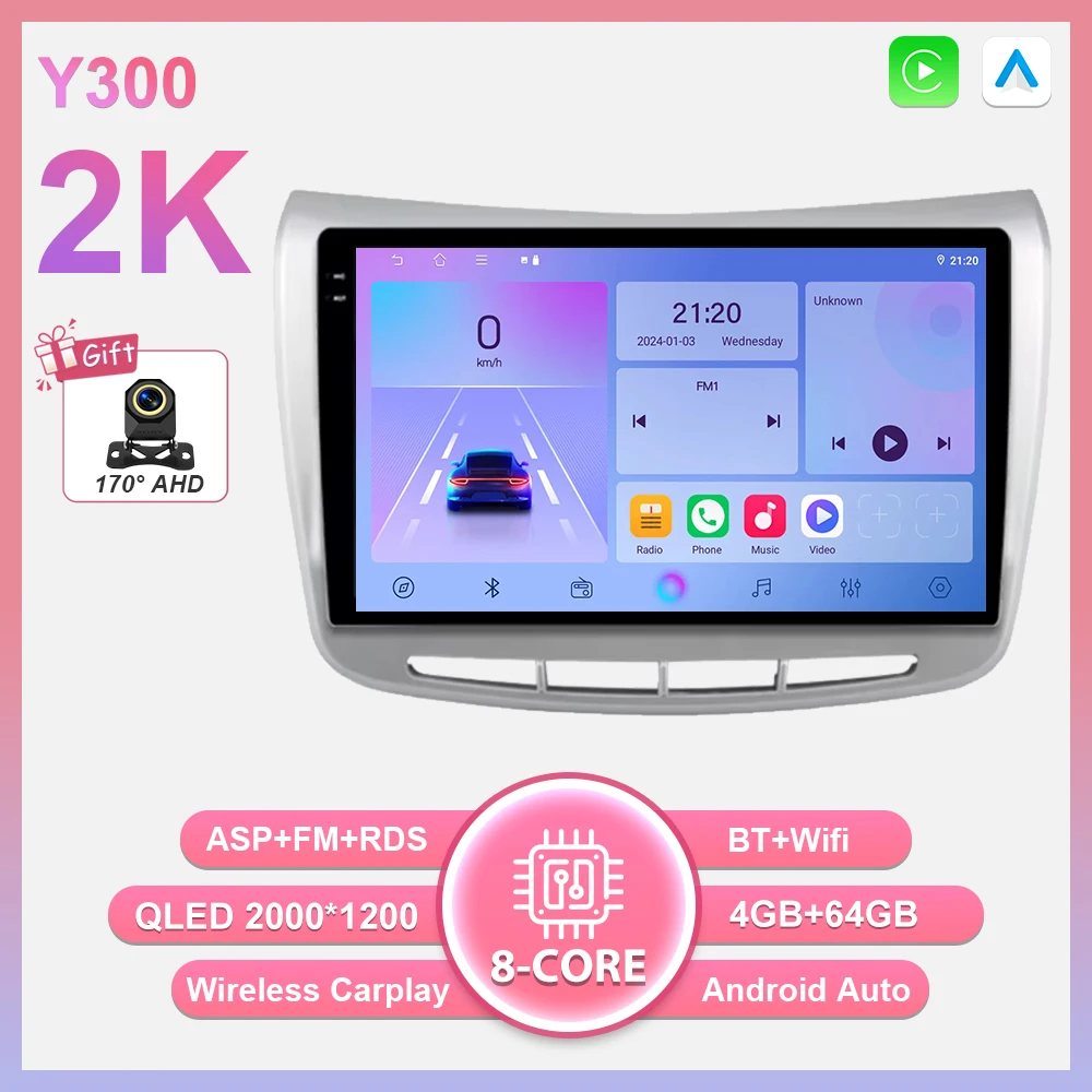 Android 16 Carplay autoradio voor Lancia Delta 2009 - 2019 GPS navigatie stereo auto multimediaspeler 5G Wifi 2k scherm BT DSP