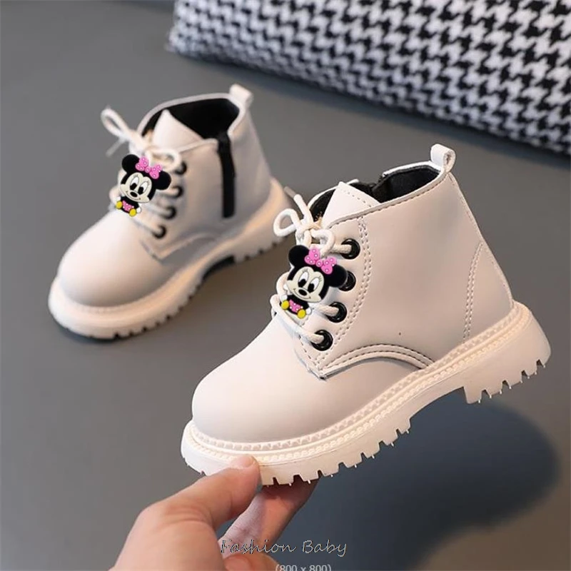 Buty zimowe dla dzieci Mickey Minnie Spring dziecięce wodoodporne buty antypoślizgowe niemowlęta chłopcy buty dziewczęce modne trampki maluch