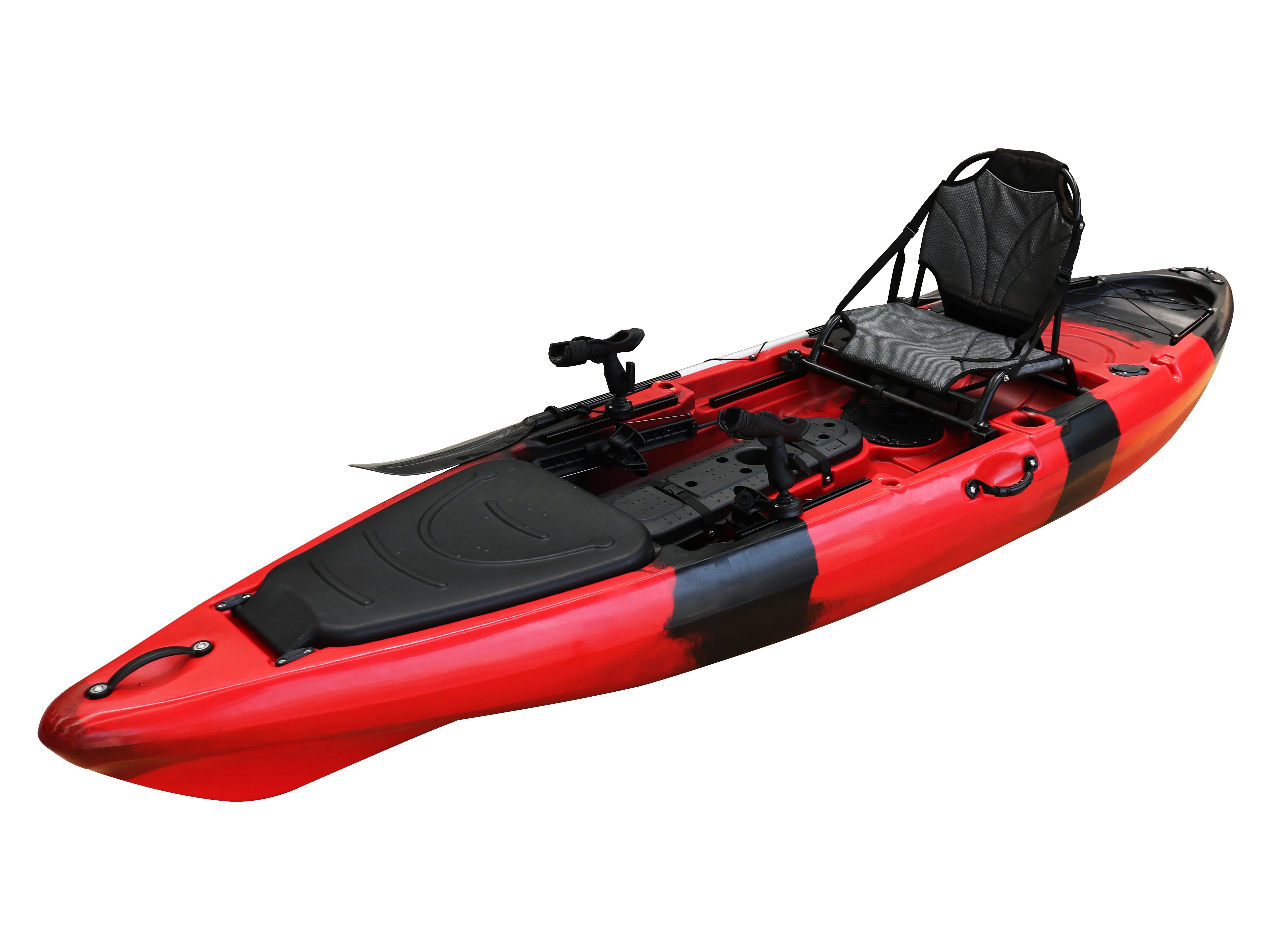 12ft  Single Person Sit on Top Fishing Ocean Kayak with Footrest and Paddle