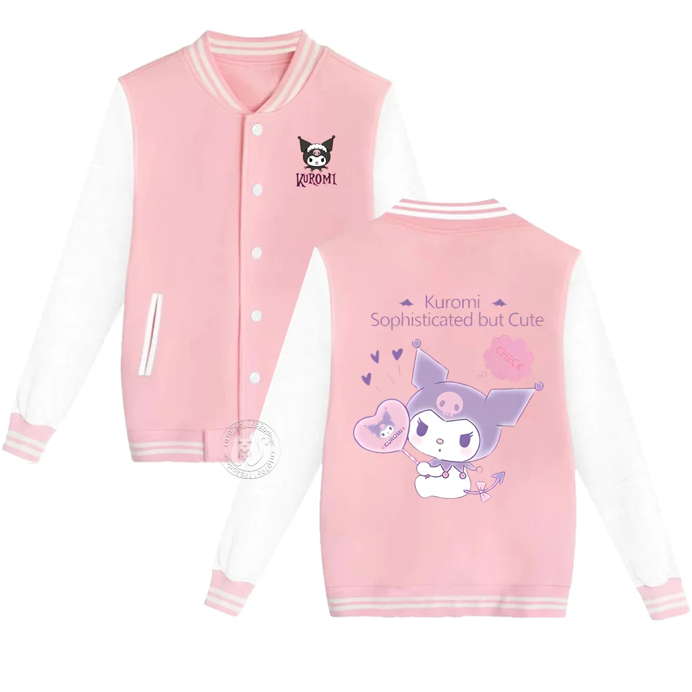 Sanrio Children's Fall/Winter baseball uniform Kumomi Pattern print 2-14 years old for boys and girls thick warm sweet cute coat