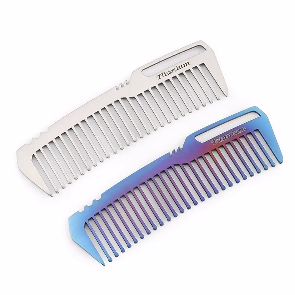 Multi-function Super Light Camping EDC Outdoor Accessories Titanium Pocket Titanium Comb EDC Gear Combs Hair Combs Comb