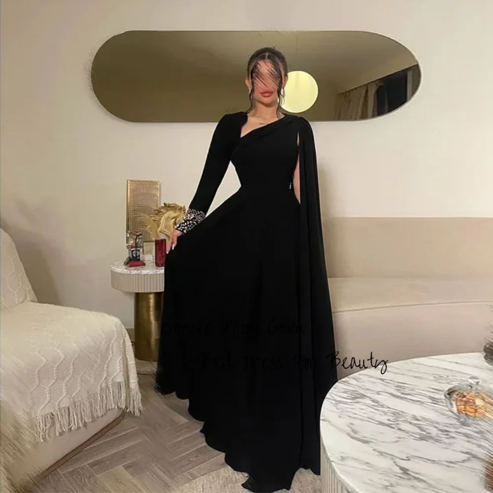 Cenove A Line Evening Dress Unique Neck With Beading Crystal For Women Formal Tiered Occasion Party Gowns Платье для бала