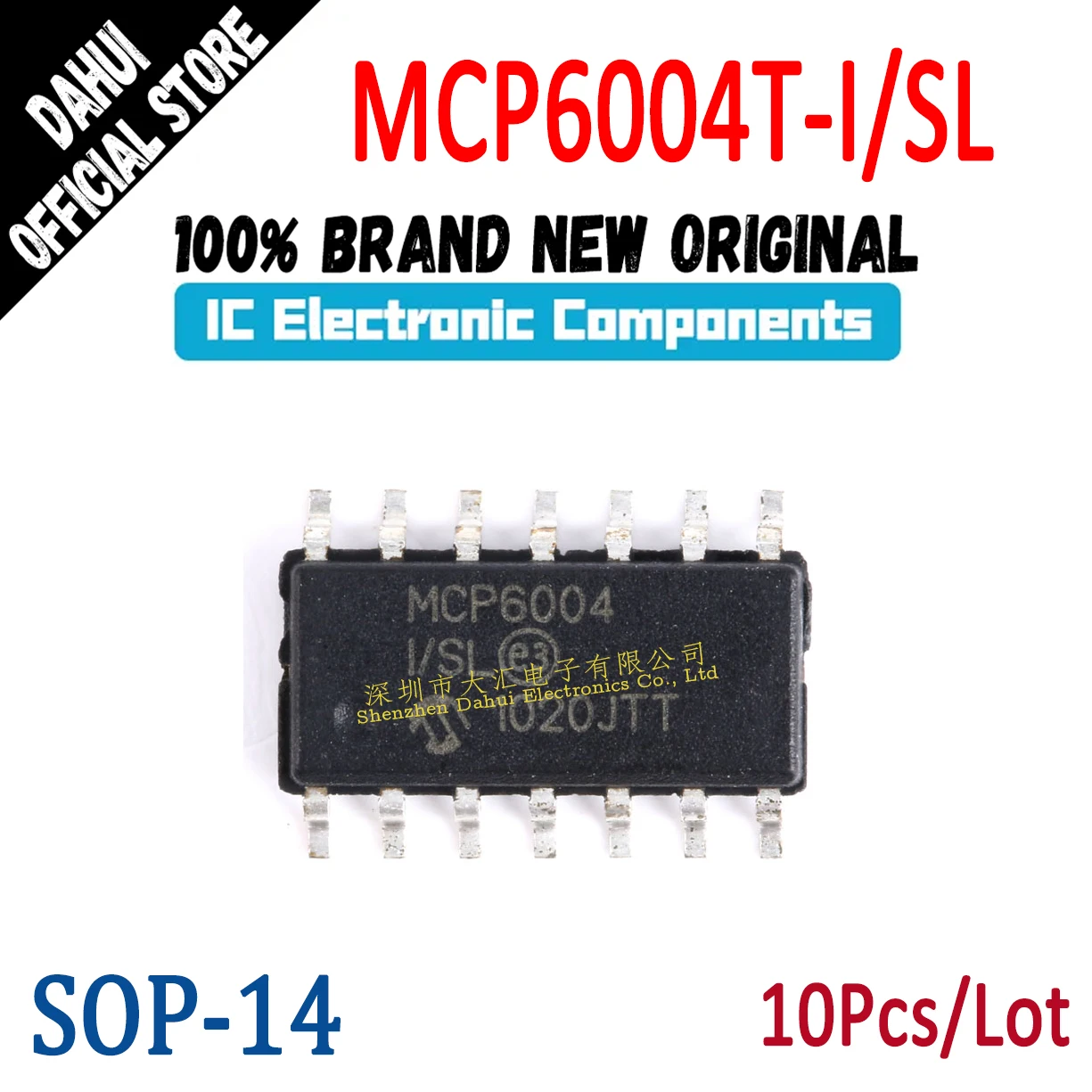

10Pcs MCP6004T-I/SL MCP6004-I/SL MCP6004 I SL SOP-14 Operational amplifier chip IC new original