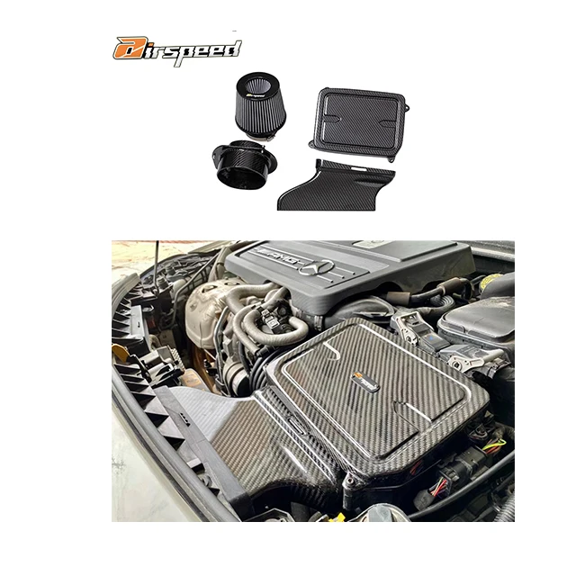 Airspeed Auto Engine Systems 100% Dry Carbon Fiber Cold Air Intake System For BENZ AMG A45 CLA45 W176 2.0T