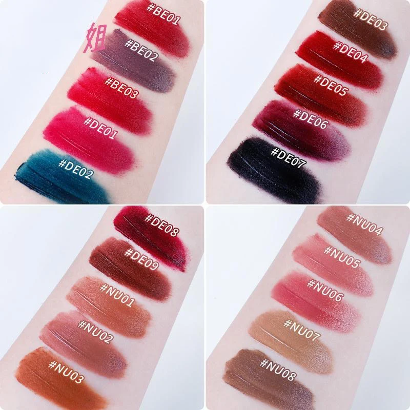 Kaleidos Lipstick Lip Cream Matte Velvet Nude Colours Lip Mud Waterproof Lip Gloss Long Lasting Lip Stain