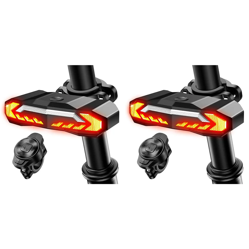 

A89E-2X Smart Bike Tail Light With Turn Signal And Brake Light Anti Theft Bike Alarm With Remote,IP65 Bike Rear Light