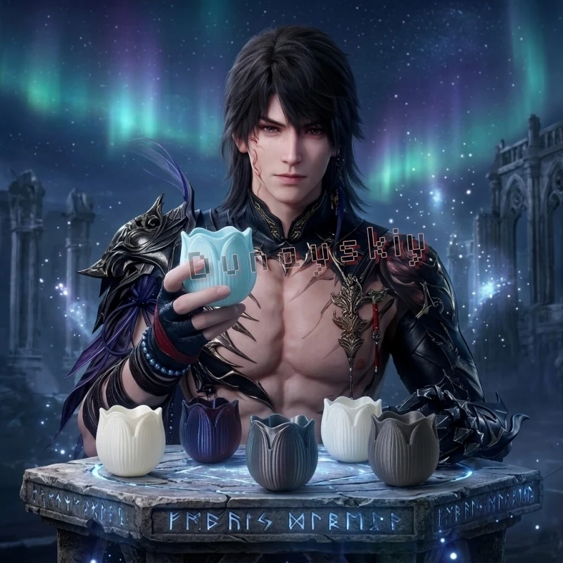 Caleb - Taza de poliláctido 3D con forma de tulipán, no apta para beber, accesorio de doble loto de 5 colores para cosplay de anime, juegos, Love and Deepspace