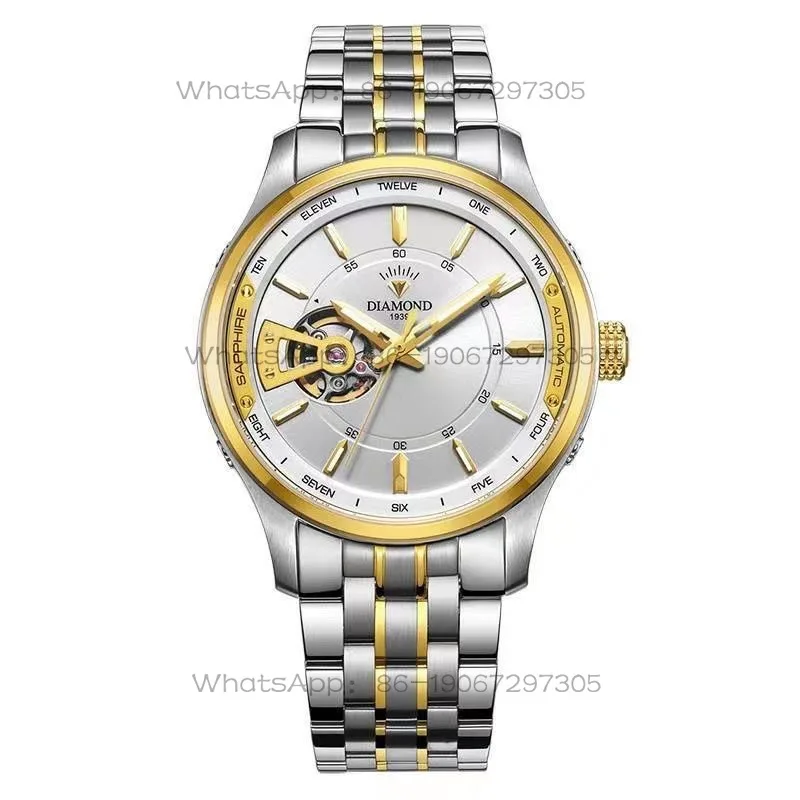 

Shanghai Diamond Brand Fully Automatic Mechanical Watch, Large Dial Flywheel Skeletonized Luminous Waterproof Men's Watch