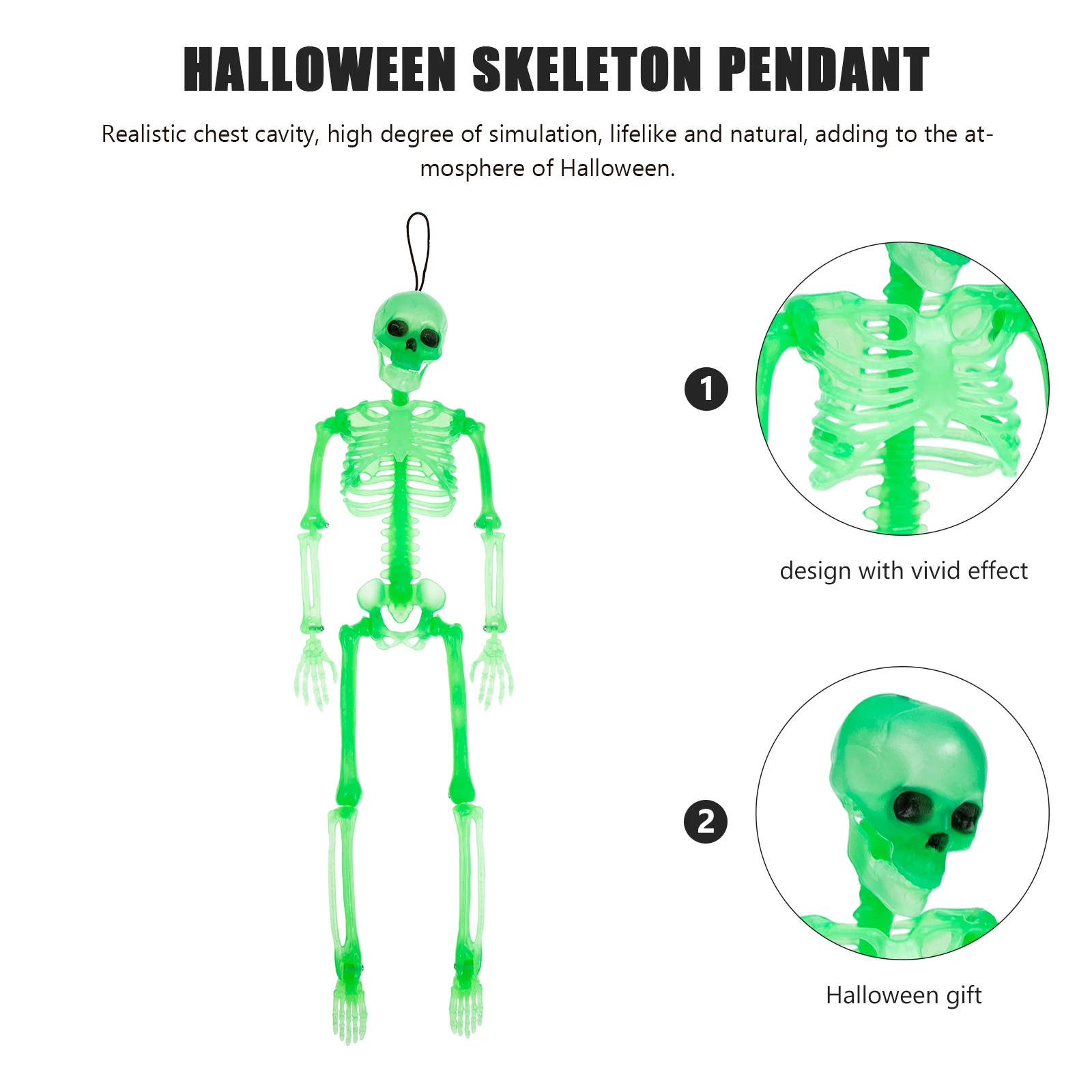 

Luminous Skull Model Bone Halloween Decoration Prank Prop Whole Body SceneHaunted House Crafts