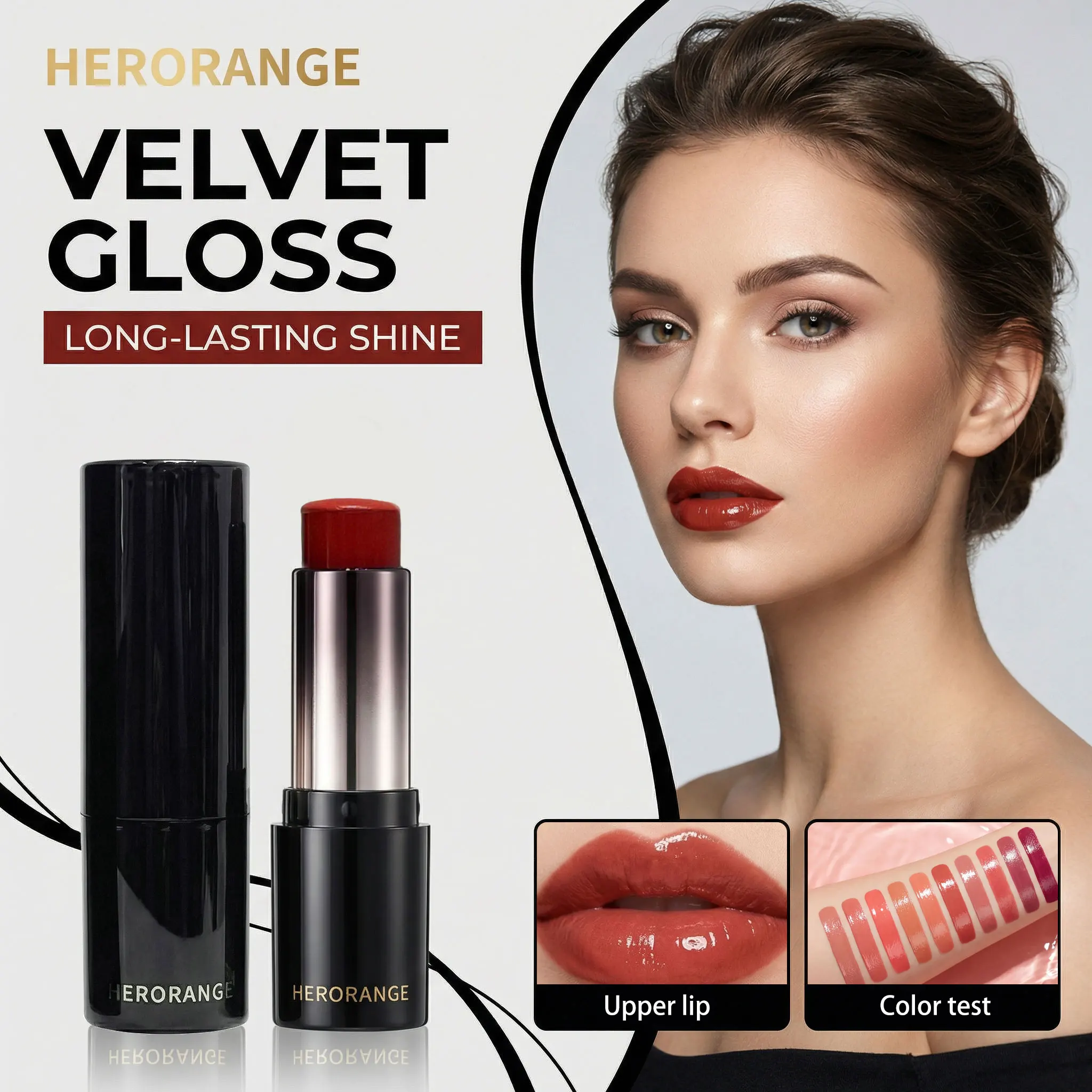 Herorange Low Saturation Lip & Cheek Tint Hydrating Glossy Long Lasting Natural No-Makeup Look