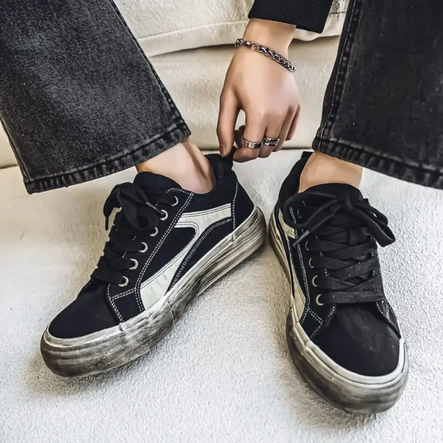 

New Vintage Distressed Canvas Sneakers for Casual Sports