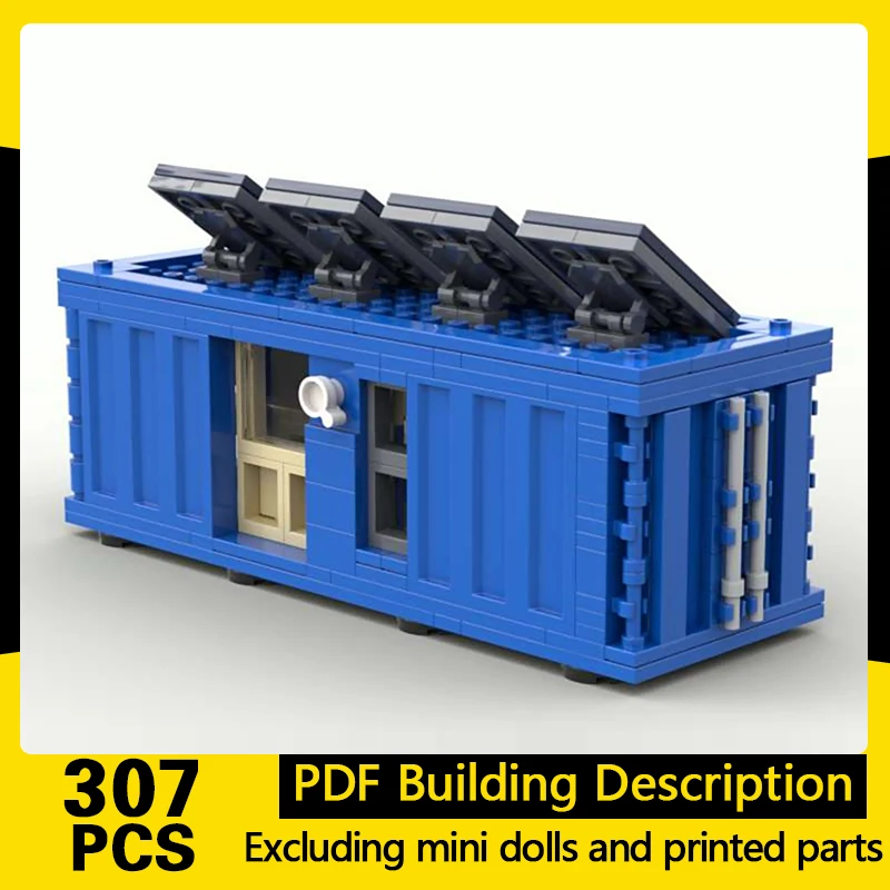 City Street View Model MOC Building Bricks Shipping Container Cafe Modular Technology Gifts Holiday Assemble Children Toys Suit