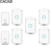 CACAZI Home Wlecome Wireless Doorbell Waterproof 2 Transmitter 5 Receiver US EU UK AU Plug Door Ring Bell Wireless Battery Chime