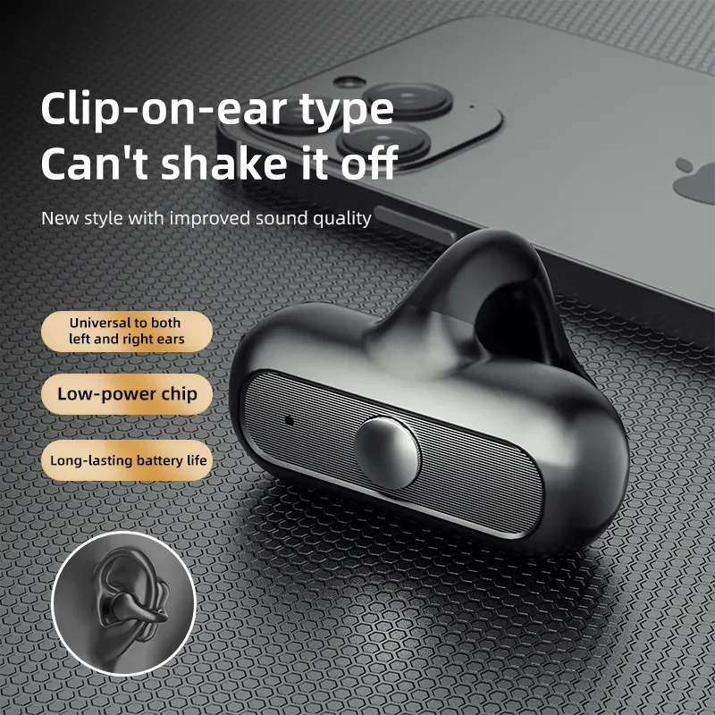 Headphone Audio nirkabel baru 2023, mikrofon TWS, tidak terlihat, olahraga, Mini, Stereo, Mono, Gantungan telinga, musik, hanya satu Headset
