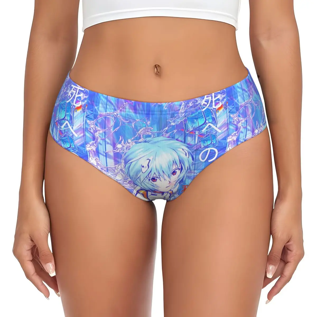 

Женские трусы-брифы с принтом «Евангелион» (Япония), дышащие, эластичные, охлаждающие