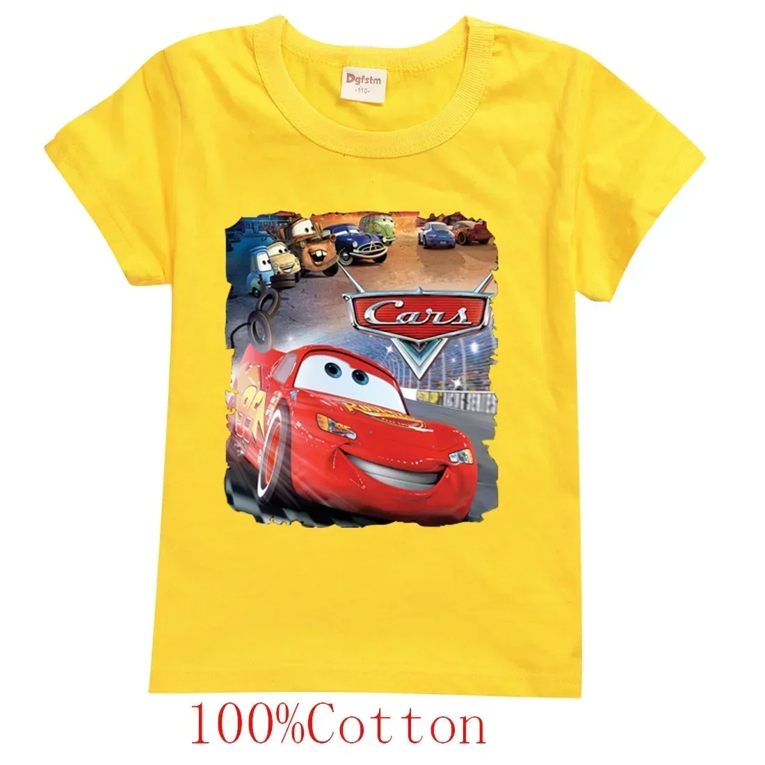 Pixar Cars Lightning McQueen Children T Shirt Boy Girl Clothing Cartoon Casual Cotton Summer Tshirt Baby Kid Teenager Tops Tees