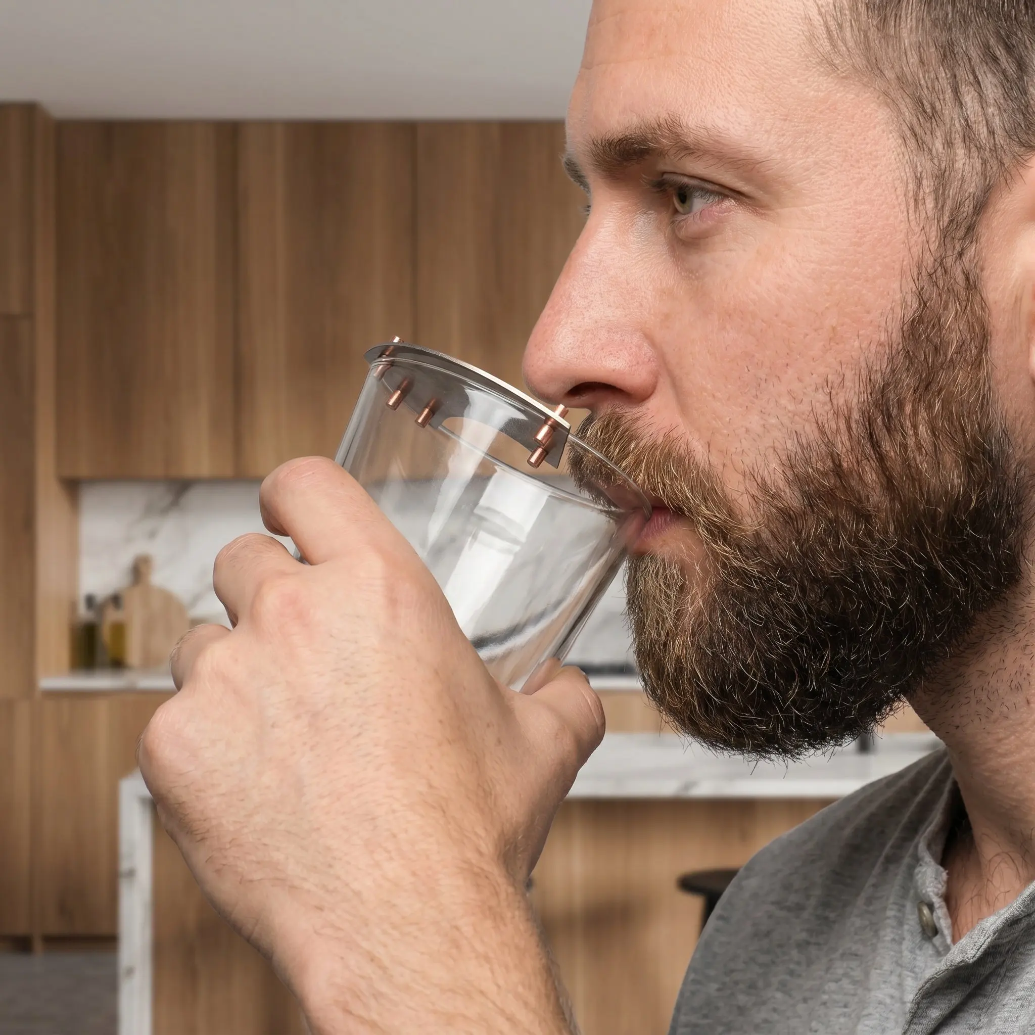 2.8 Inch Stainless Steel Mustache Guard Drinking Protector Portable Beard Cup Lip Attachment Prevents Wet Beard Functional