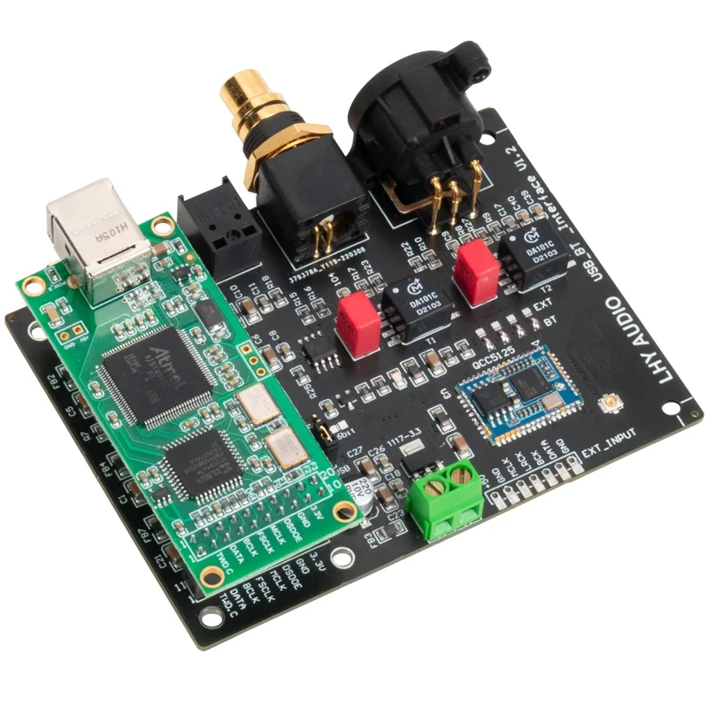 Placa de saída de áudio digital, I2S para fibra coaxial, SPDIF, AES, HDMI, interface USB, Bluetooth, QCC525