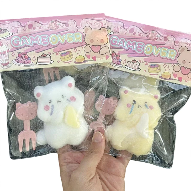 Mainan kartun Hamster Mochi anak-anak, mainan cubit Squishy Mouse lucu cubit lambat mengembang kembali mainan hadiah penghilang stres