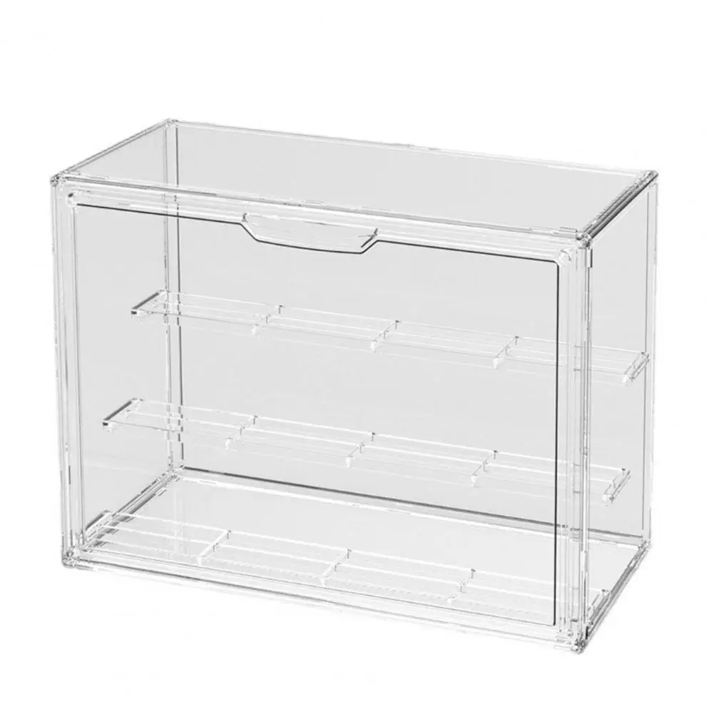 Estante de exhibición de acrílico transparente, Vitrina con divisores extraíbles, puerta magnética para almacenamiento a prueba de polvo, fácil organización