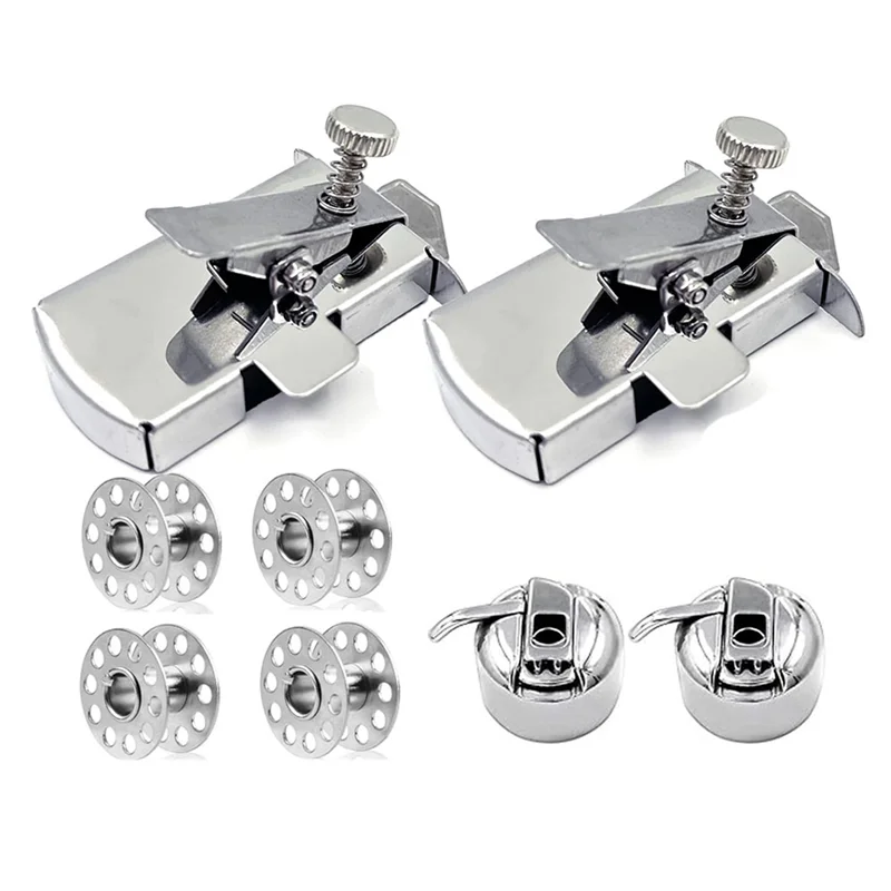 A60F-Magnetic Seam Guide, 2 Pieces Magnetic Seam Guide For Sewing Machine + 2 Pieces Bobbins + 4 Pieces Bobbin Case
