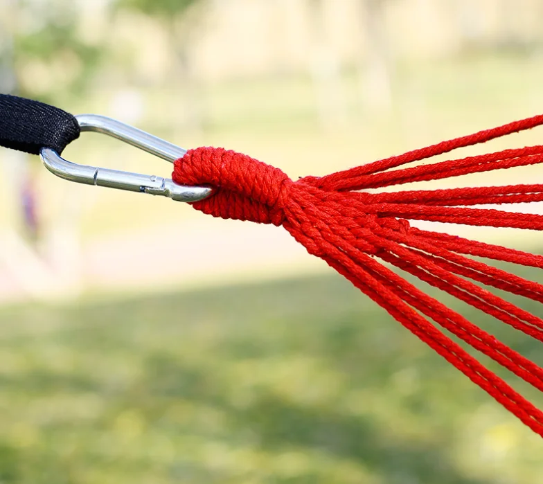 Портативный парусиновый гамак для сада, балкона и заднего двора — защита от перекидывания, дышащая ткань, синяя и зеленая полоска, устойчивые узлы, P