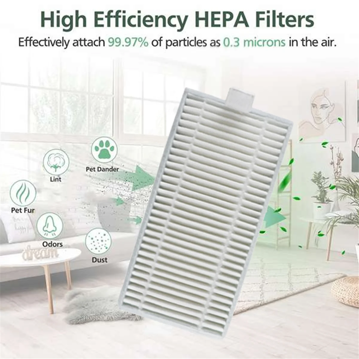 FZFZ 10PCS 사이드 브러시 걸레 천 및 M1 로봇 진공 청소기 액세서리 교체 부품 용 필터 키트