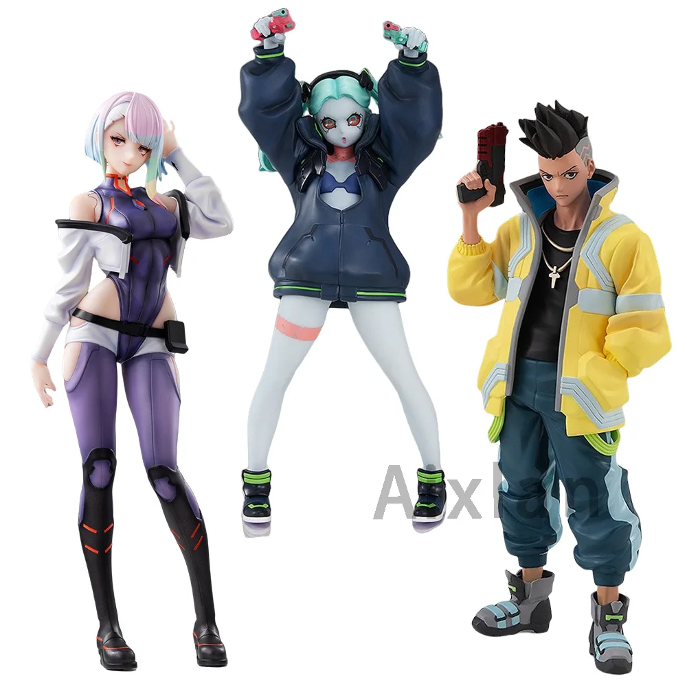 Aixlan 3PCS Cyberpunk：Edgerunners Figure Lucyna Kushinada Rebecca PVC Action Figure Amine Christmas Gift Collectible Figurine